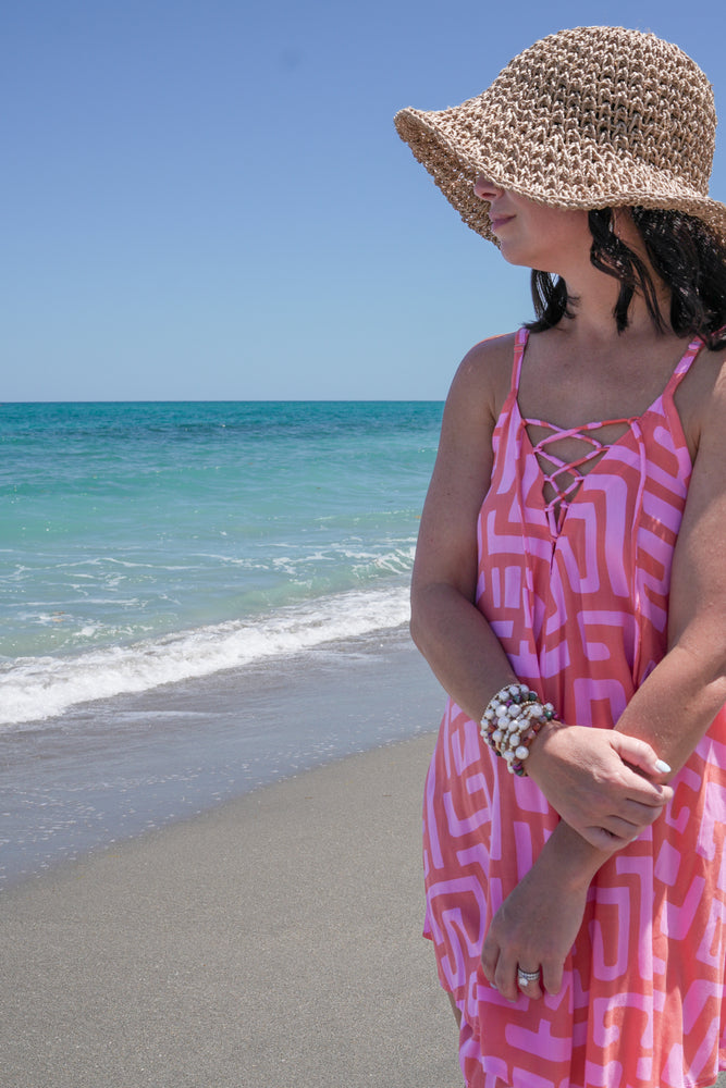 Largo Jumpsuit in Coral Geo