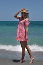 Love Street Mini Dress in Coral Geo