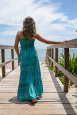 Getaway Maxi Dress in Aqua Tie Dye