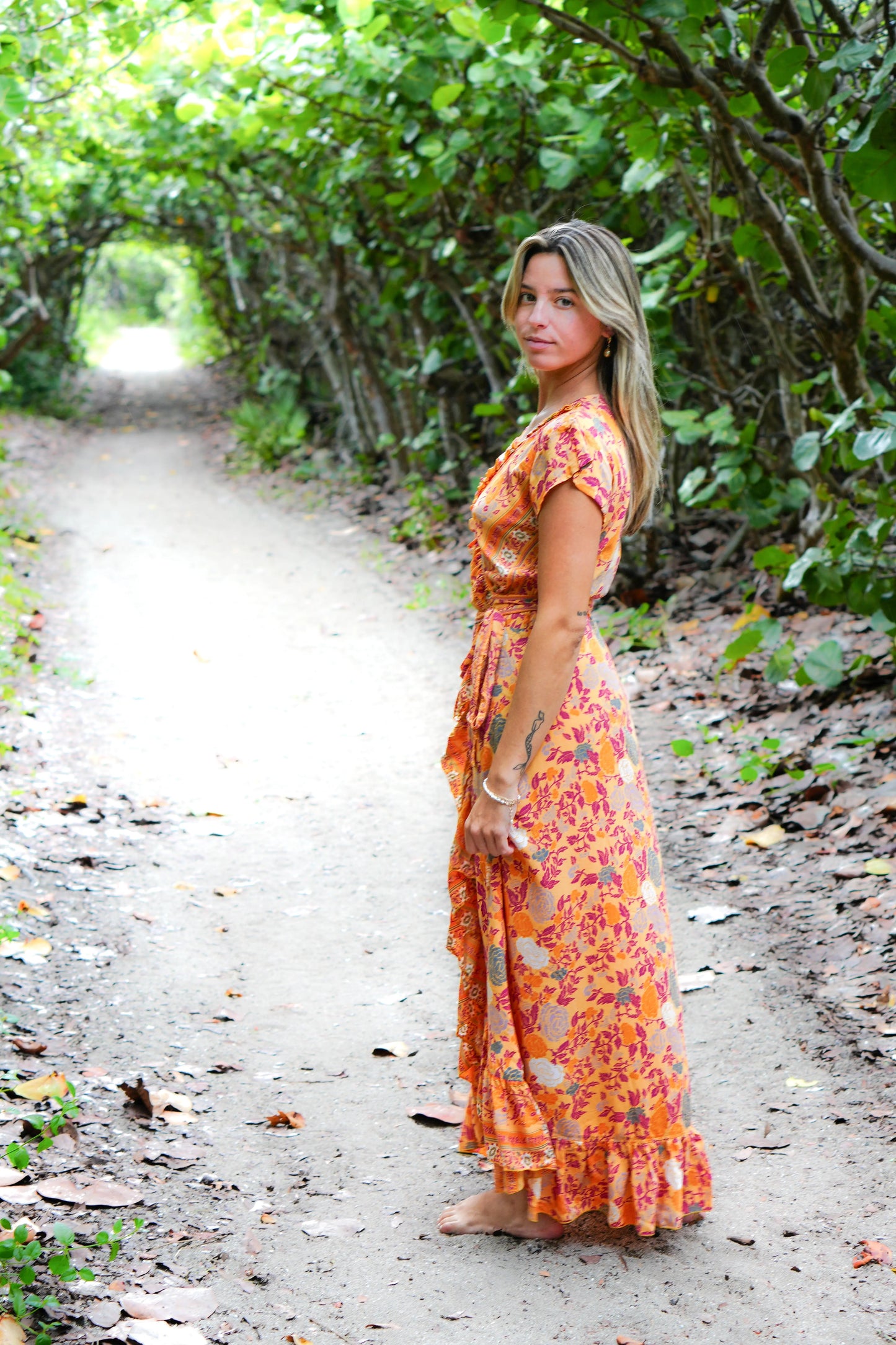 spring wrap dress Rose Brown (Plus) 3XL or rides up Havana Maxi Wrap Dress in