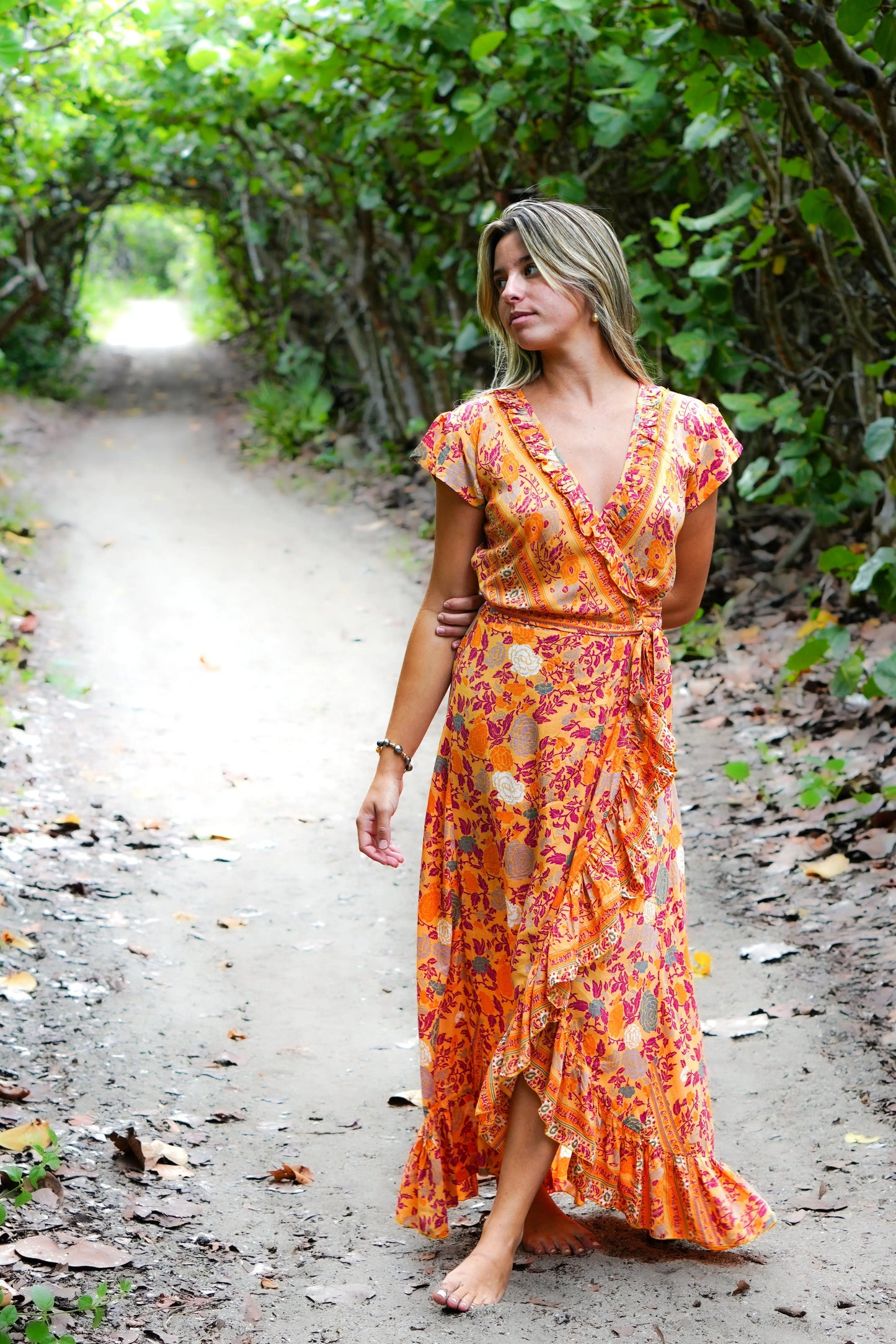 orange maxi wrap dress orange wrap dress Vibrant Orange Linen Belted Maxi Summer Dress -parroquiadesanalbertomagno.com