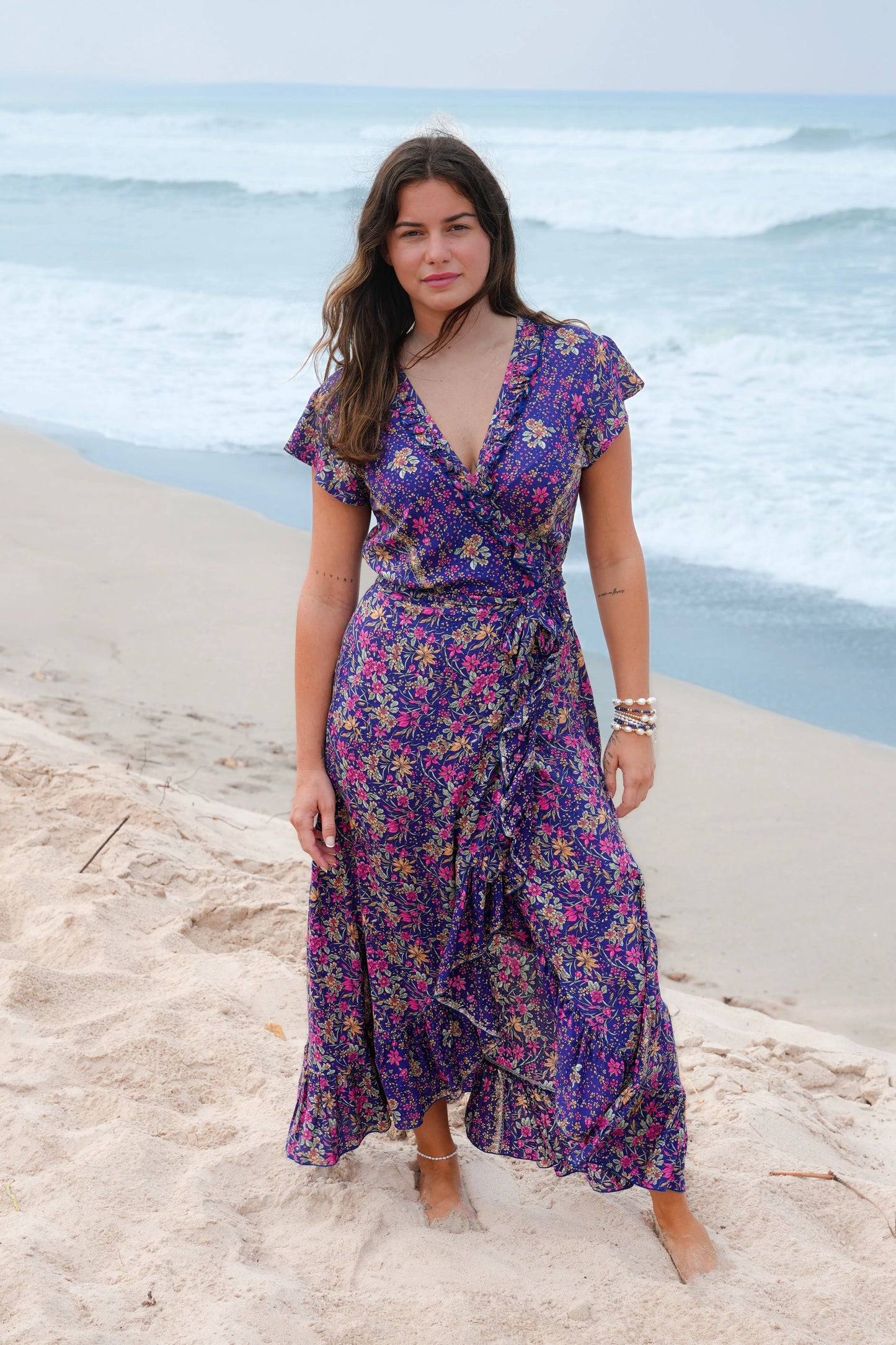 Havana Maxi Wrap Dress in Navy Iris - Sea Lustre XS Havana Maxi Wrap Dress in Navy Iris - Sea Lustre XS