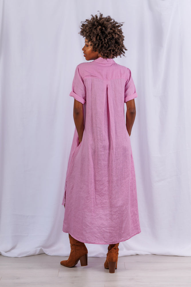 Tula Dress in Violet Linen