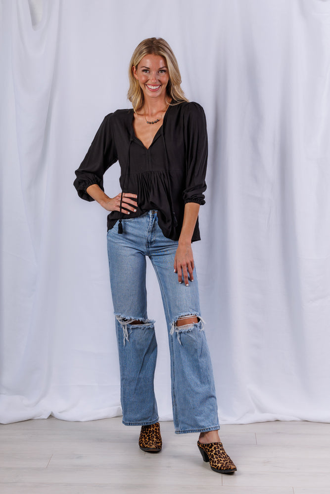 Clemons Blouse in Black