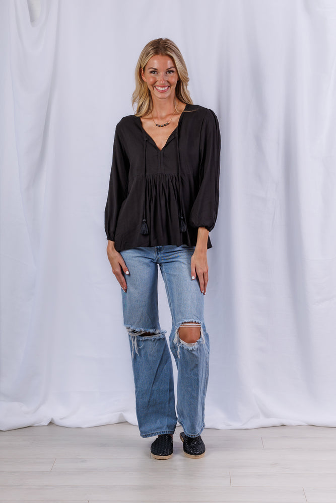 Clemons Blouse in Black