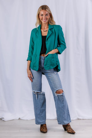 Piper Blazer Jade Linen