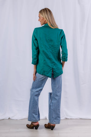 Piper Blazer Jade Linen