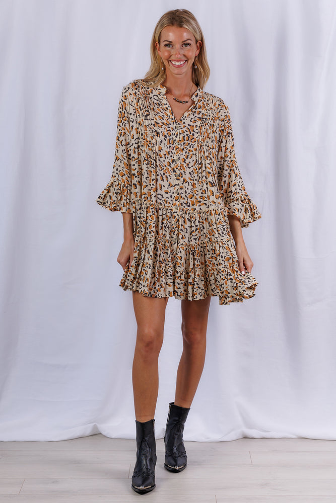 Penny Swing Dress in Safari