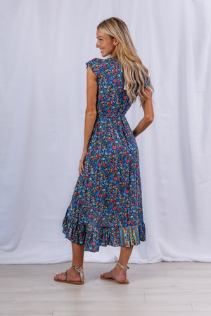 Havana Maxi Wrap Dress in Lagoon