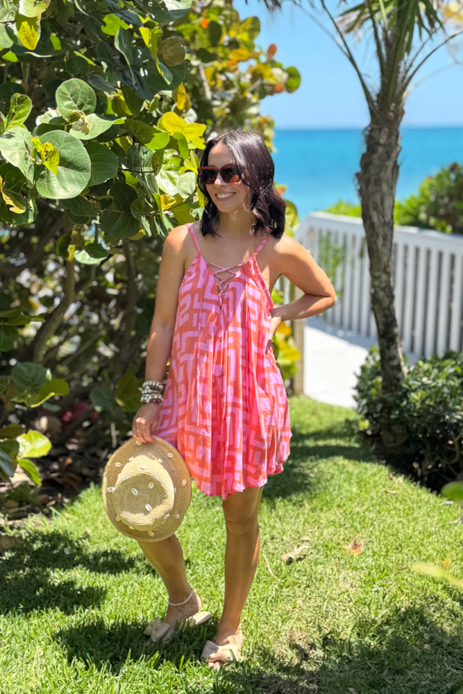Largo Jumpsuit in Coral Geo