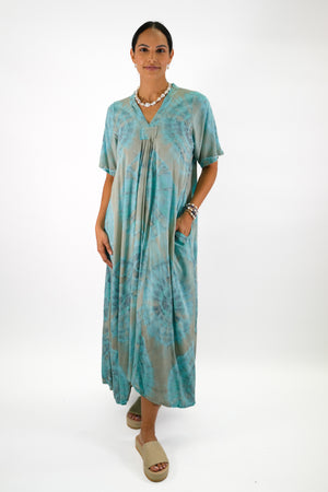 Cannes Maxi Dress in Circle Tie Dye