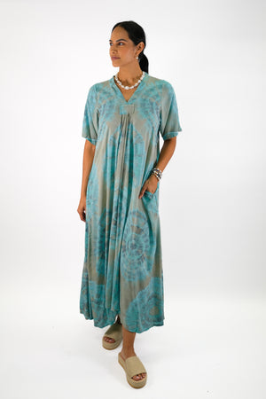 Cannes Maxi Dress in Circle Tie Dye
