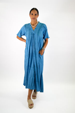 Cannes Maxi Dress in Atlantic Tie Dye