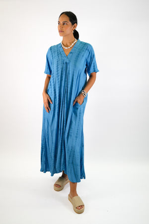Cannes Maxi Dress in Atlantic Tie Dye