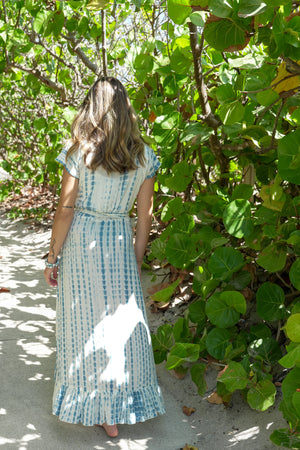 Havana Maxi Wrap Dress in Cloud Tie-Dye