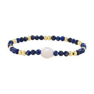 Freshwater Pearl & Lapis Bracelet