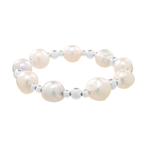 
            
                Load image into Gallery viewer, Silver Kokomo Bracelet in Freshwater Pearls
            
        