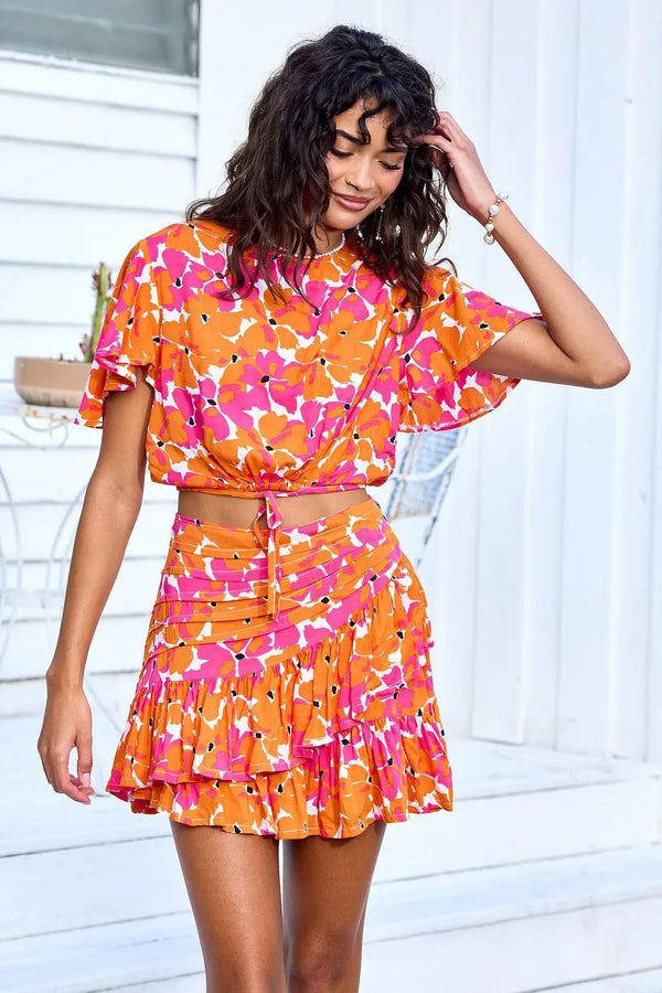 Cora Top in Tropicana Sea Lustre Clothing