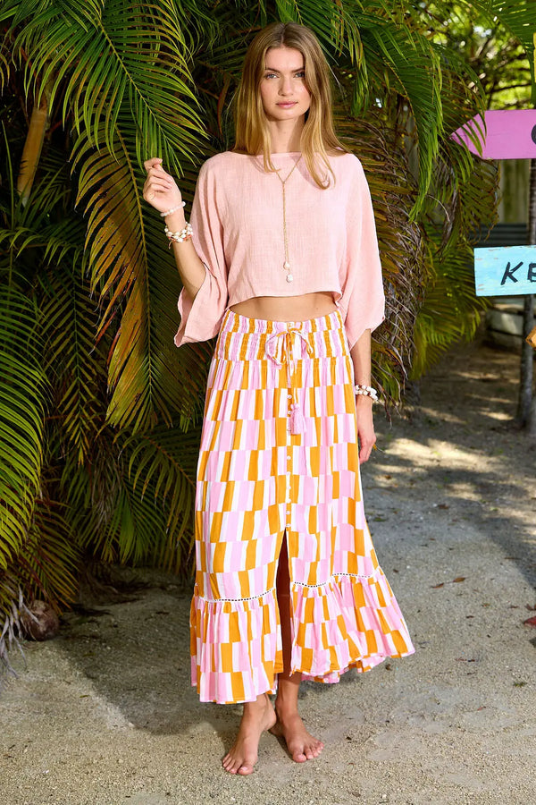 Nomad Skirt in Guava Sea Lustre Clothing