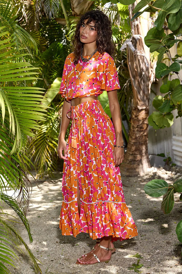 Cora Top in Tropicana Sea Lustre Clothing