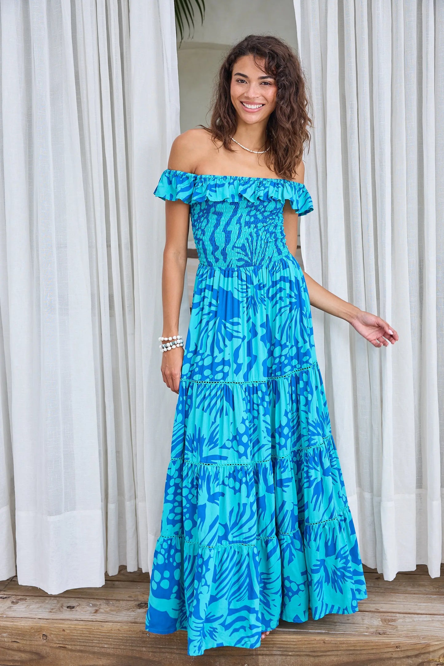 Coast Maxi Dress in Turks Sea Lustre Clothing