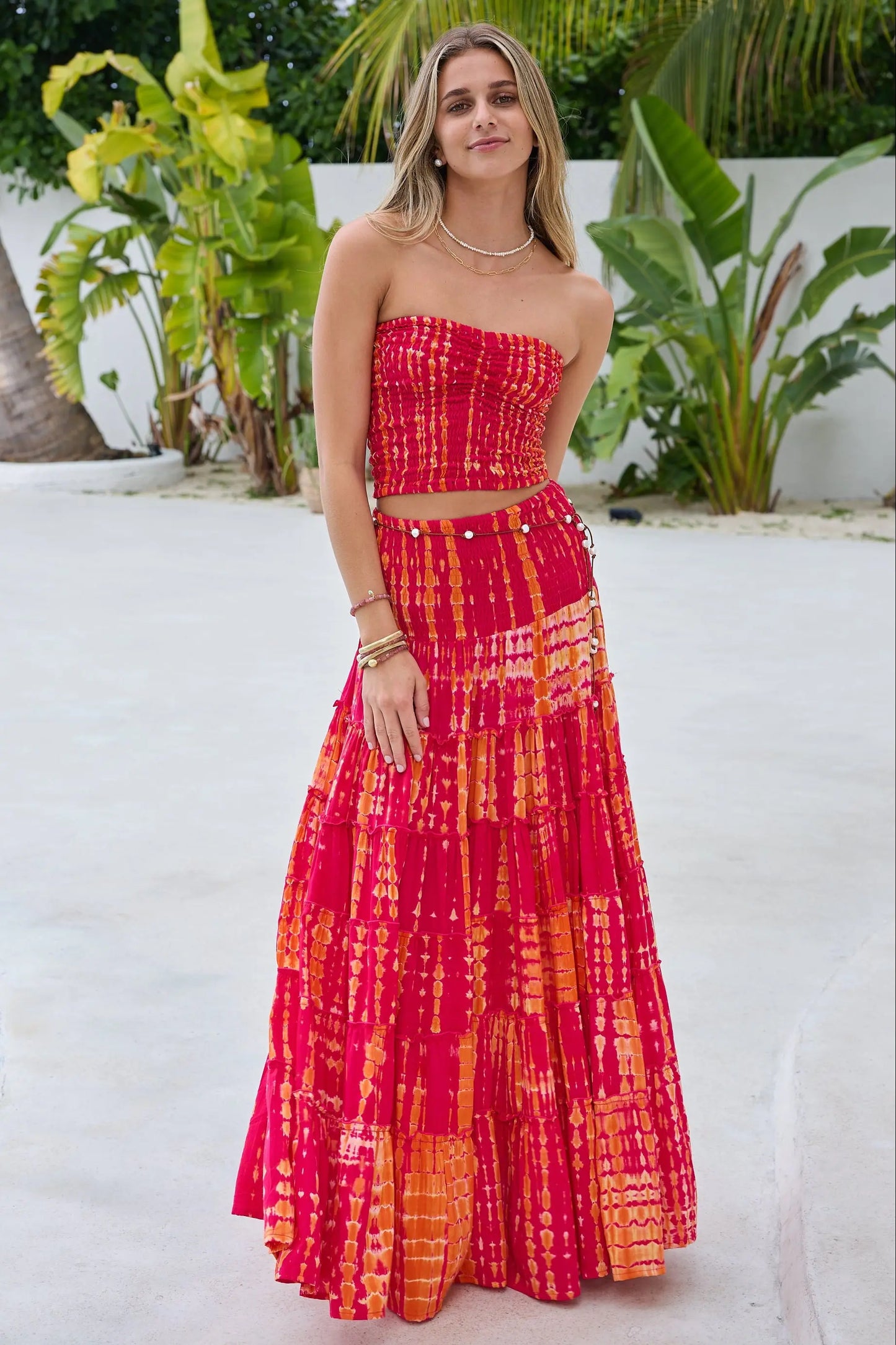 Calypso Maxi Skirt in Sunfire Tie Dye Sea Lustre Clothing