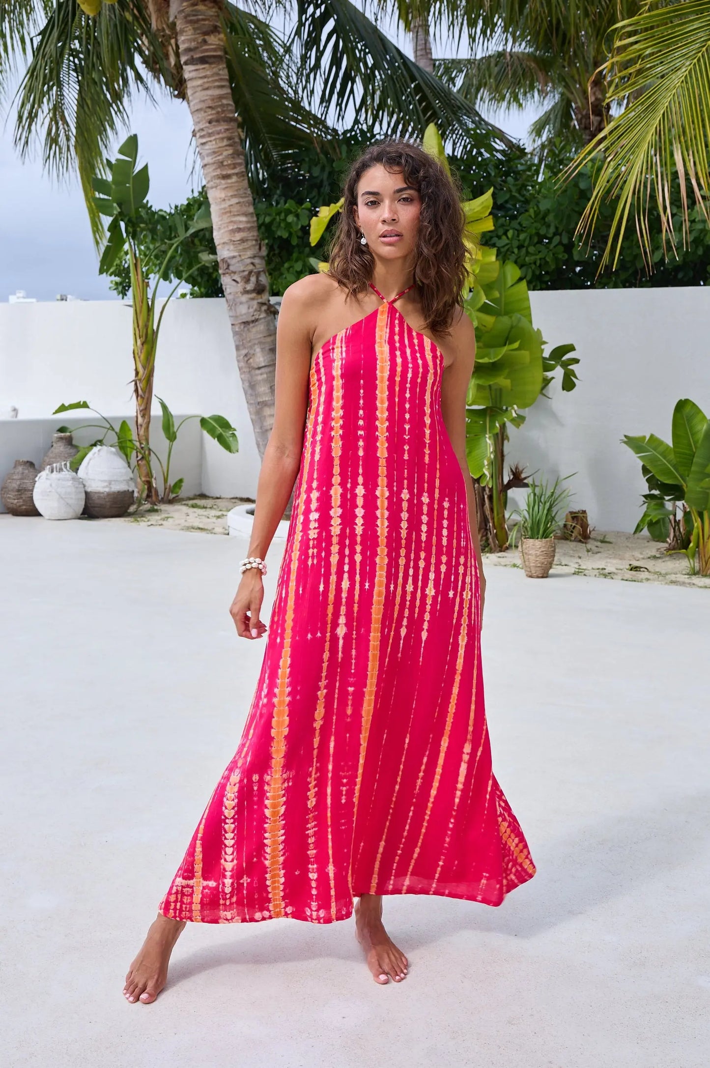 Triangle Slip Maxi Dress in Sunfire Tie Dye Sea Lustre Clothing