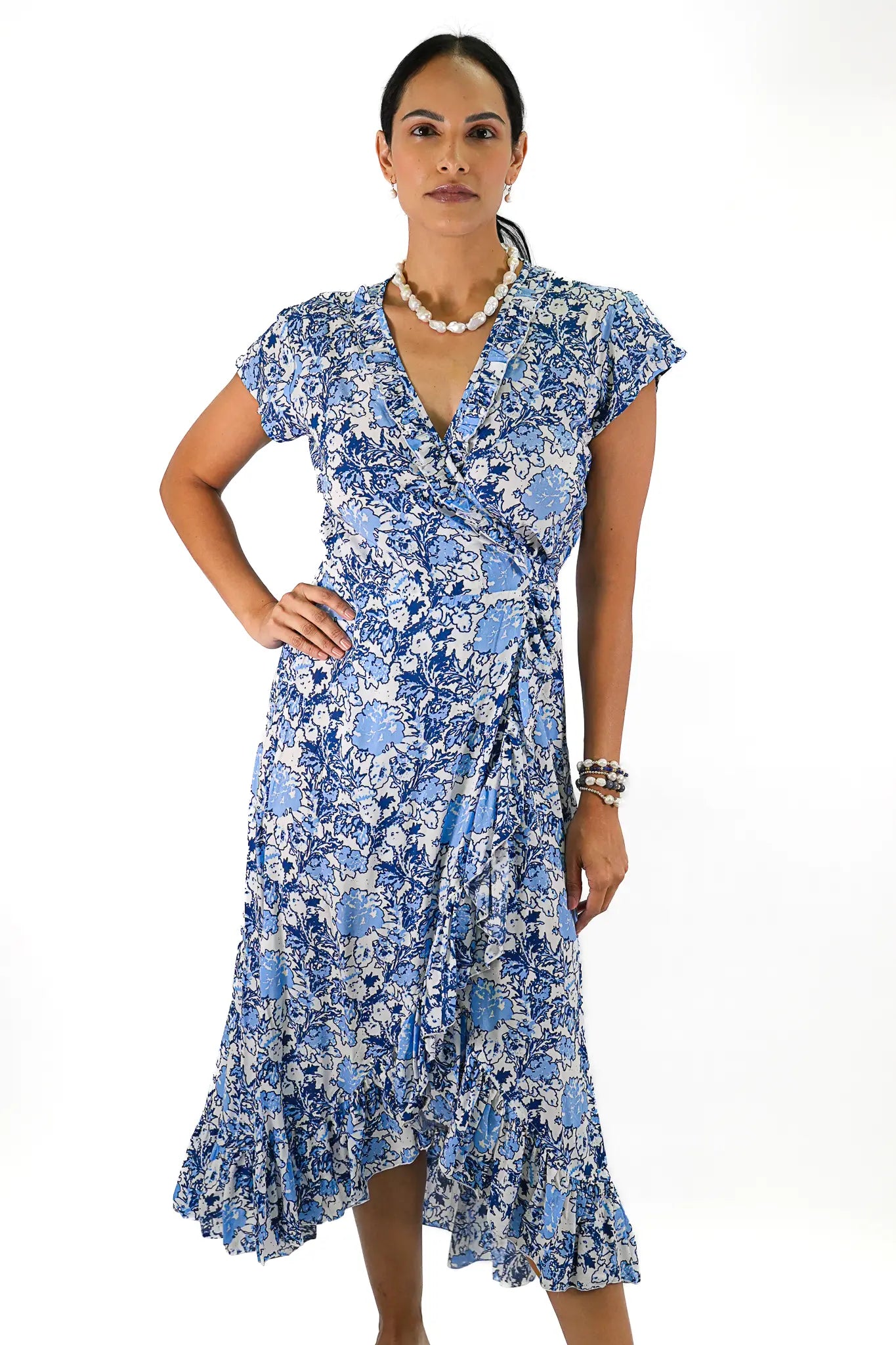 Havana Maxi Wrap Dress in Coastal Blue Havana Maxi Wrap Dress in Coastal Blue