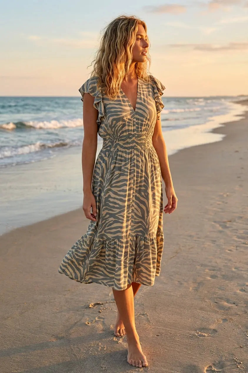 Serena Dress in Zebra