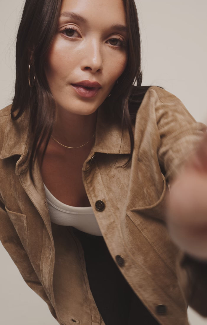 All Day Suede Jacket in Light Sand