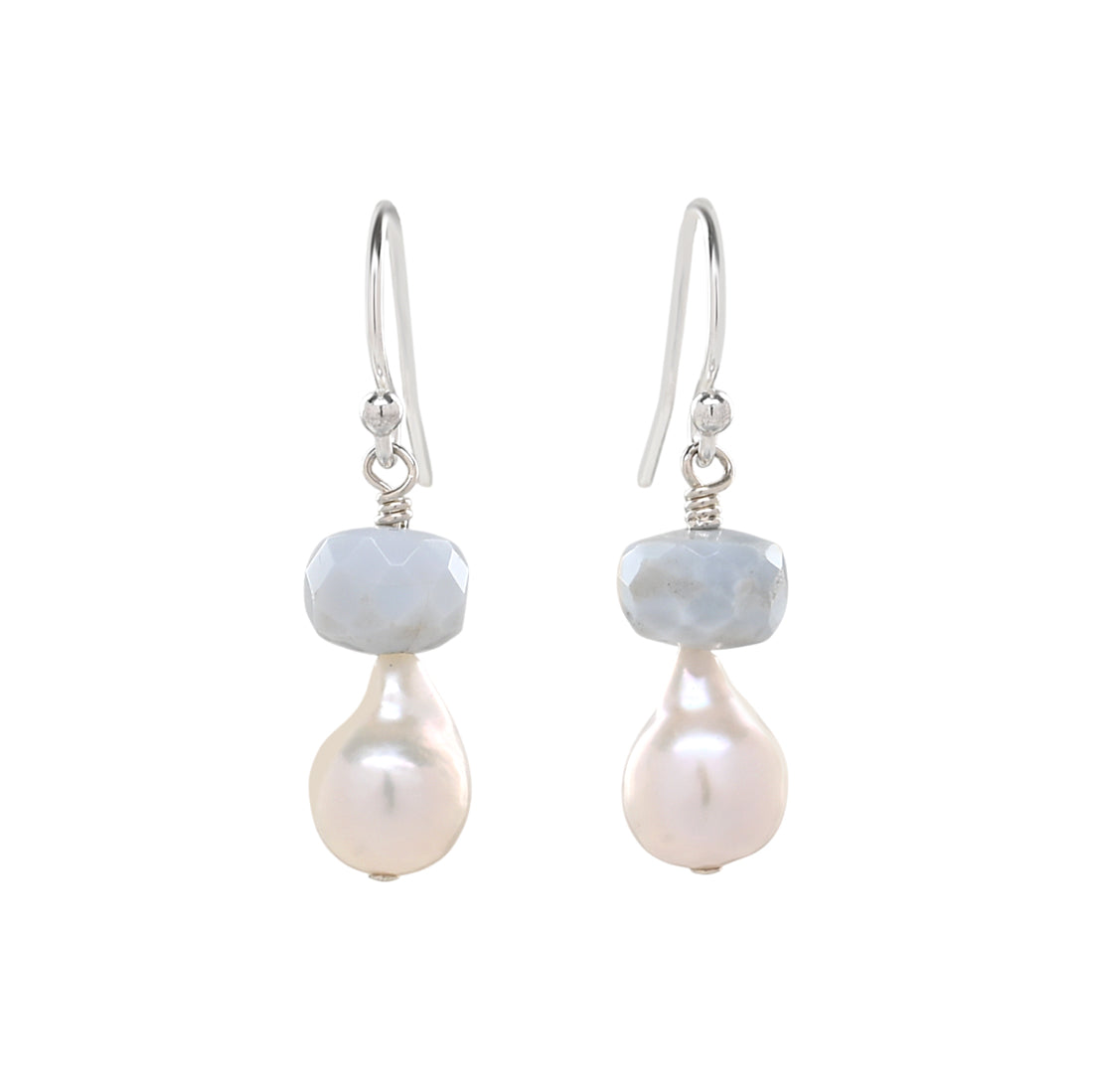 Silver Mist Chalcedony Earrings