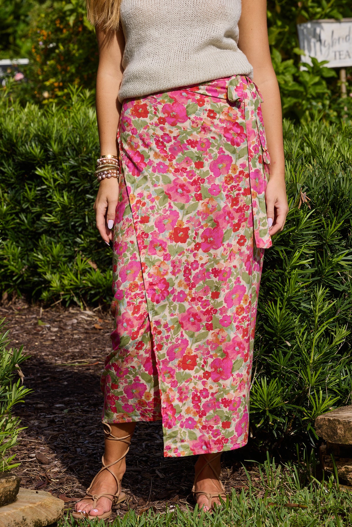 Solana Wrap Skirt in Meadow