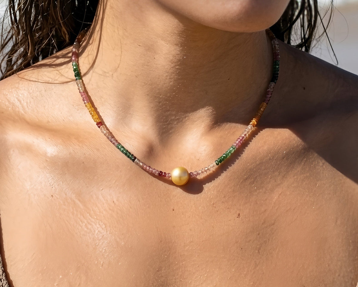 tourmaline and south sea pearl necklace