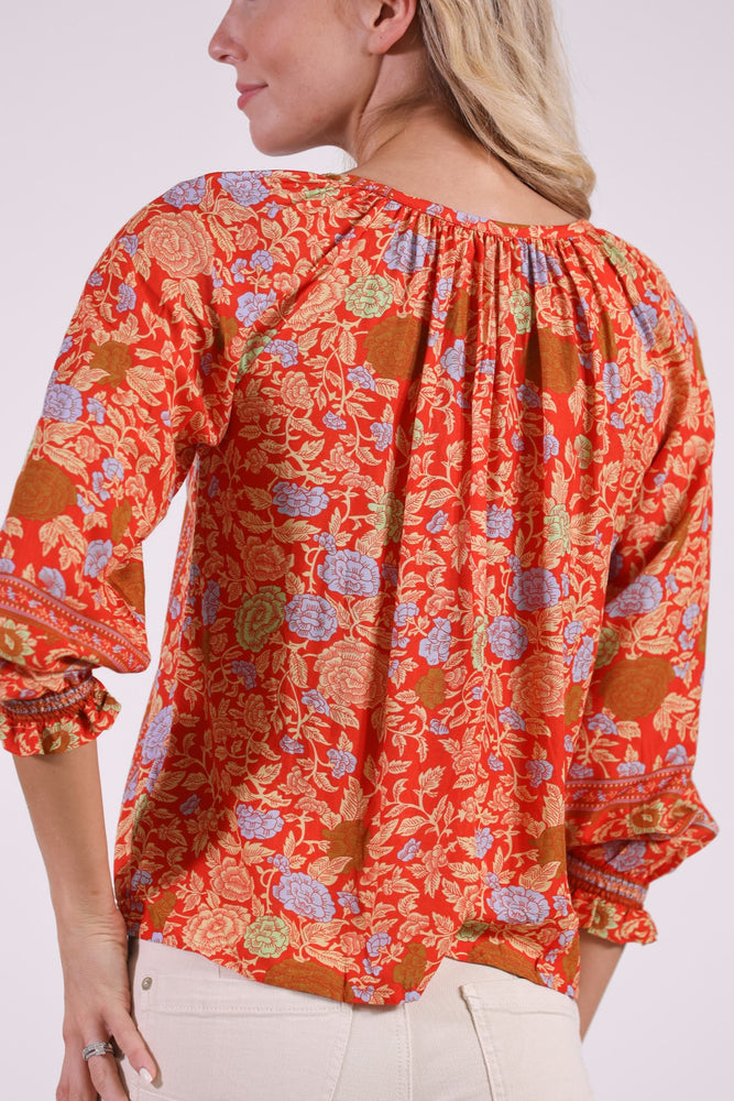 
            
                Load image into Gallery viewer, Journey Blouse in Orange Crush
            
        