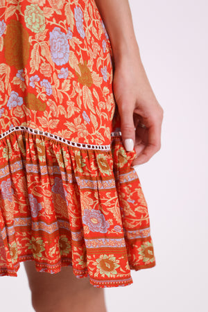 
            
                Load image into Gallery viewer, Day Tripper Mini Slip Dress in Orange Crush
            
        