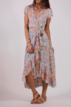 
            
                Load image into Gallery viewer, Havana Maxi Wrap Dress in Seaglass
            
        