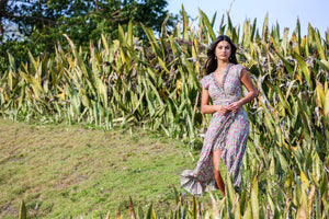 Havana Maxi Wrap Dress in Seaspray