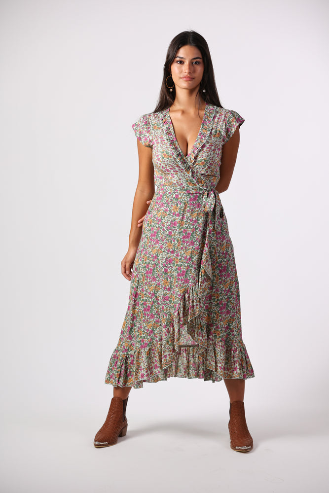 
            
                Load image into Gallery viewer, Havana Maxi Wrap Dress in Seaspray
            
        
