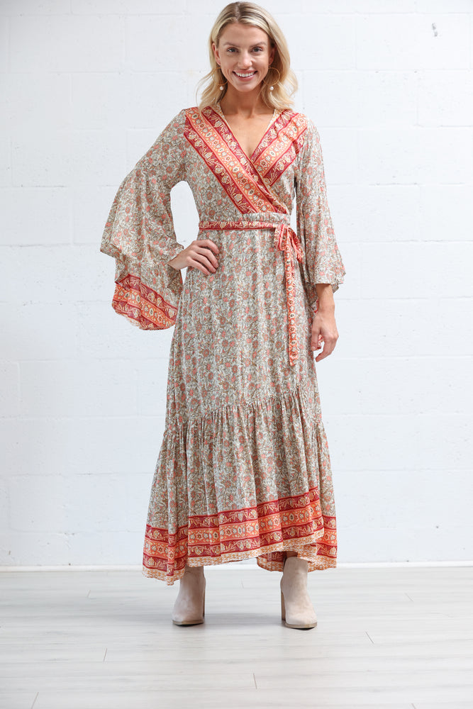 
            
                Load image into Gallery viewer, Gilli Kimono Dress in Sunset Sky
            
        