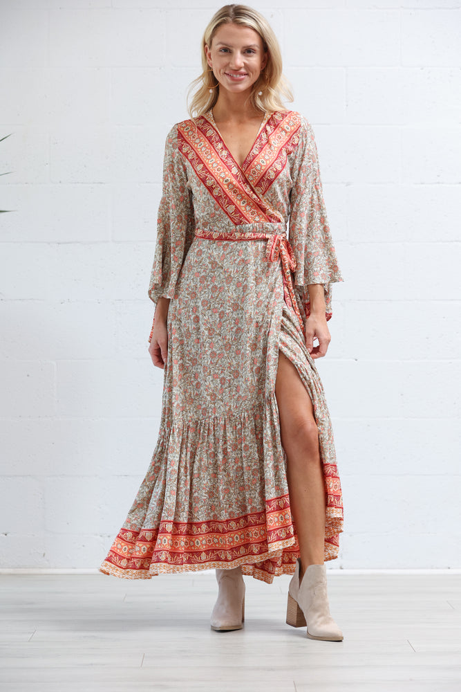 
            
                Load image into Gallery viewer, Gilli Kimono Dress in Sunset Sky
            
        