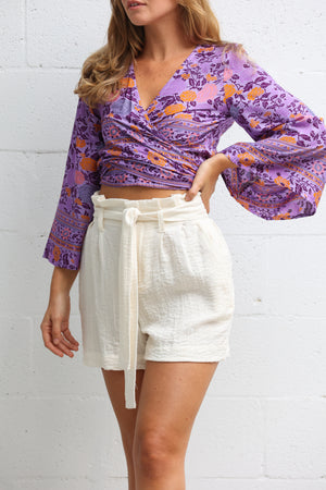 
            
                Load image into Gallery viewer, Bahama Wrap Top in Purple Crush
            
        