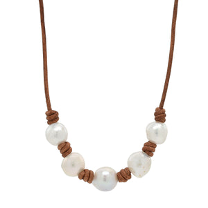 Classic Knotted Five Pearl Necklace