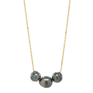 Treasure Island Necklace in Tahitian Pearl Trio