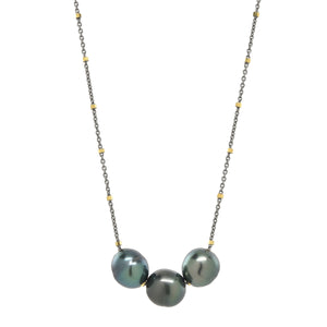 Treasure Island Necklace in Tahitian Pearl Trio