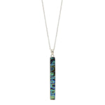 Sterling Abalone Long Bar Necklace