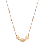 Gold South Sea Pearl Trio Necklace on Silk