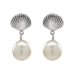 Scallop Shell Pearl Studs