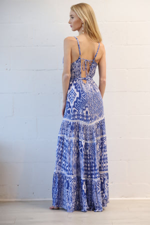 Indie Lace Maxi Dress in Indigo