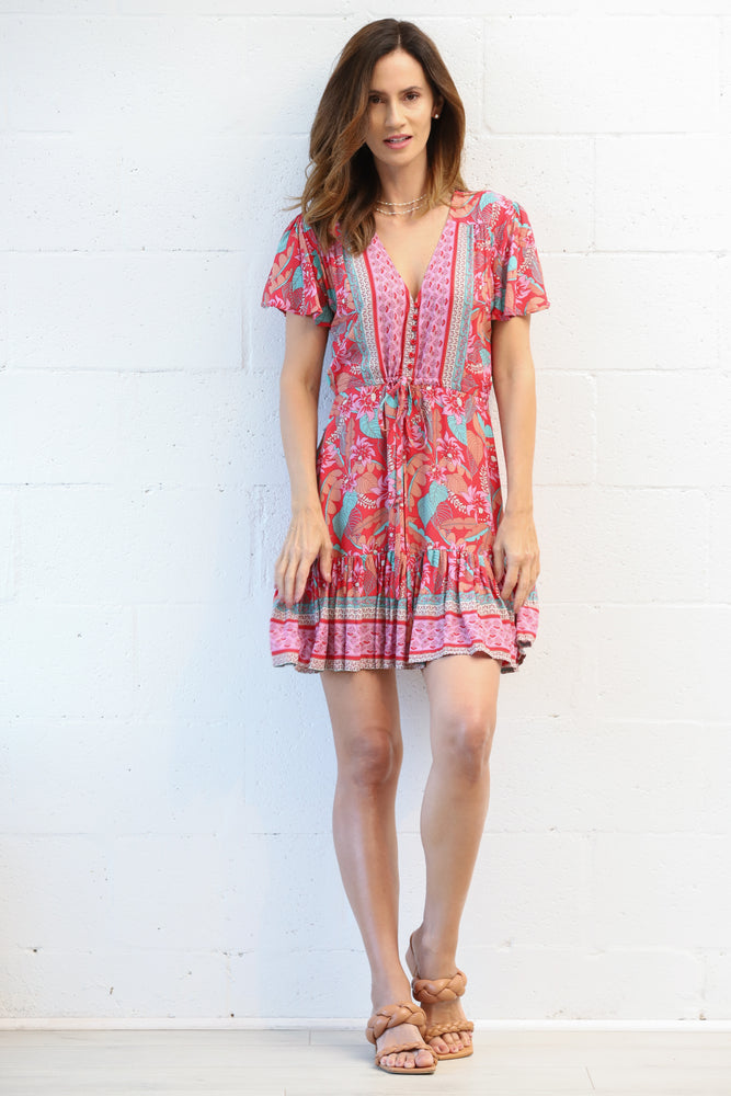 Capetown Mini Dress in Taro Palm