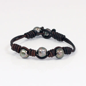 
            
                Load image into Gallery viewer, Tahitian Pearl Triple Wrap Bracelet -- Sea Lustre Jewelry - 2
            
        